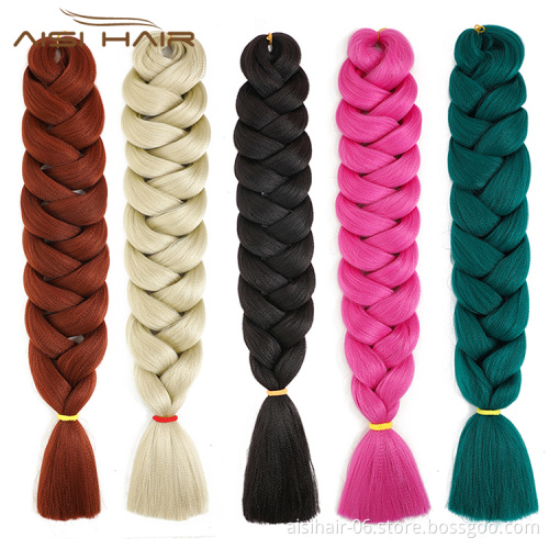 Aisi Hair 82 Inch Multi Color Braid Hair High Quality Low Temperature Flame Retardant Fiber Braiding Hair Extension For Women